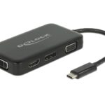 Delock Adapter USB Type-C Male > VGA / HDMI /DVI/ DisplayPort Female Black