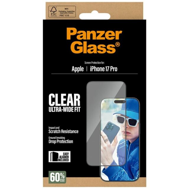 PanzerGlass Ultra-Wide Fit EasyAligner Tempered Glass for iPhone 17 Pro - imagine 5