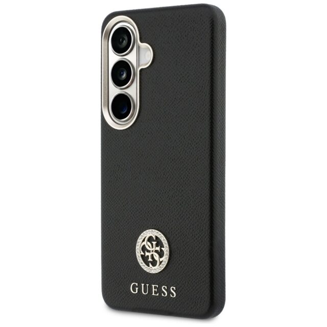 Case Guess Rhinestone Round Logo MagSafe for Samsung Galaxy S26 black - imagine 2