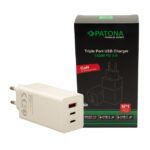 PATONA Premium Charger GaN PD100W 2xUSB-C 1xUSB-A PD3.0 QC3.0 White - imagine 6