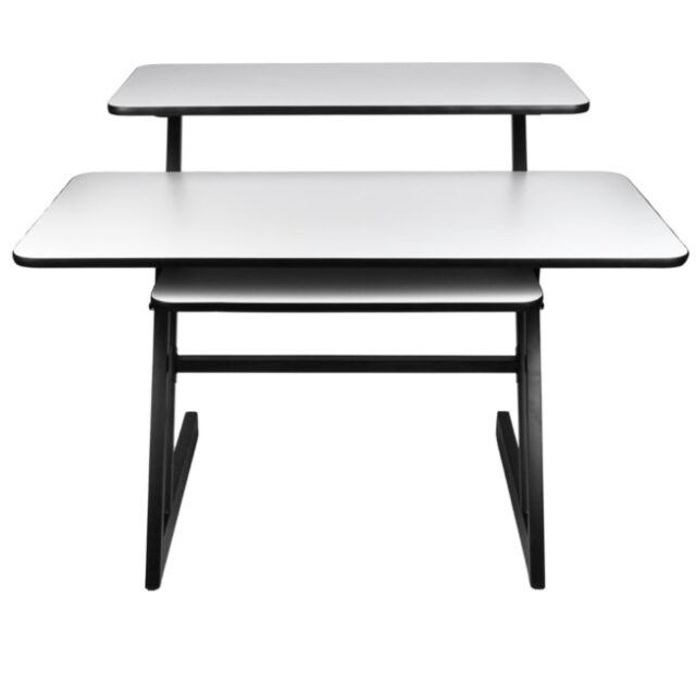 SD3 -  Biurko studyjne stanowisko robocze blat półka na sprzęt audio wysuwana półka na klawiaturę 91 4 cm - imagine 8