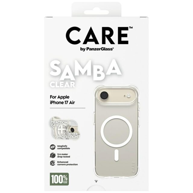 Case CARE by PanzerGlass Fashionable Samba w. White MagSafe for iPhone Air transparent - imagine 5