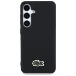Case Lacoste Iconic Petit Pique Woven Logo MagSafe to Samsung Galaxy S25 Plus black - imagine 3