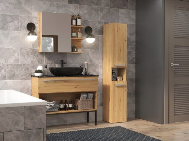 NEL III BATHROOM COLUMN  ARTISAN OAK COLOUR - imagine 6