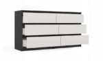 M6 MALWA CHEST OF DRAWERS 140 CM 6 DRAWERS ANTHRACITE/WHITE - imagine 3
