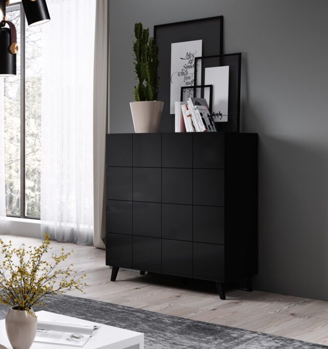 Cama chest of drawers 4D REJA black gloss/black gloss - imagine 4