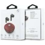 Headphones Bluetooth TWS BMW Leather      Metal Logo ENC red - imagine 6