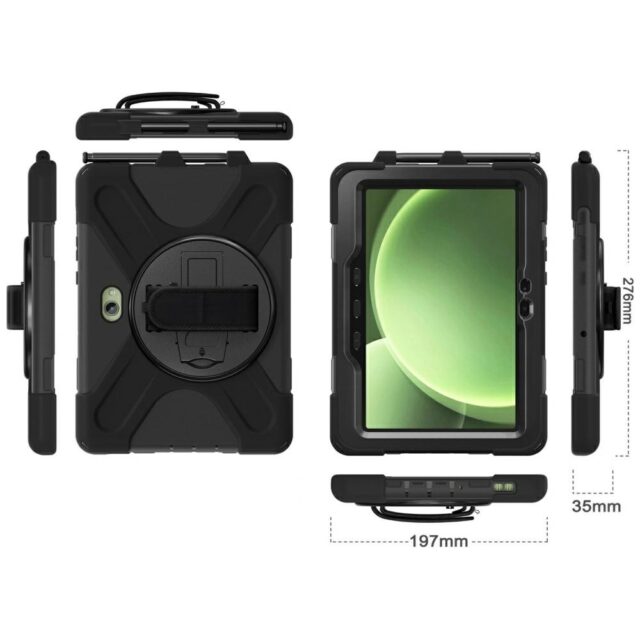 Pancerne etui z uchwytem 4smarts Rugged   Case Grip do Samsung Galaxy Tab Active Pro / Active4 Pro / Active5 Pro czarny - imagine 3