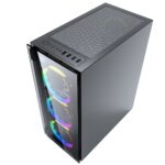 Gembird CCC-FC-1500RGB computer case Midi Tower Black  Transparent - imagine 2