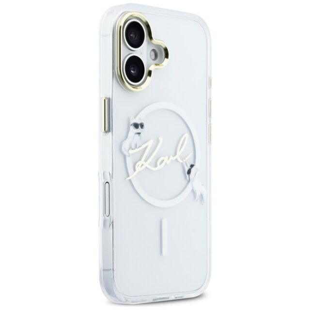 Case Karl Lagerfeld IML Choupettes Karl  Script Logo MagSafe for iPhone 17 transparent - imagine 4