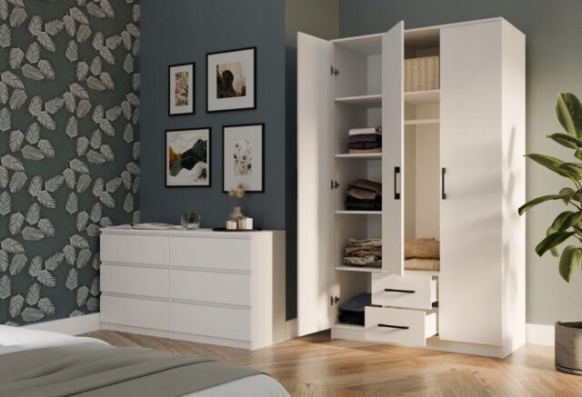ROMANA wardrobe 120x205 White without mirror - imagine 6