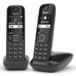 Gigaset AS690 Duo Analog/DECT telephone Caller ID Black