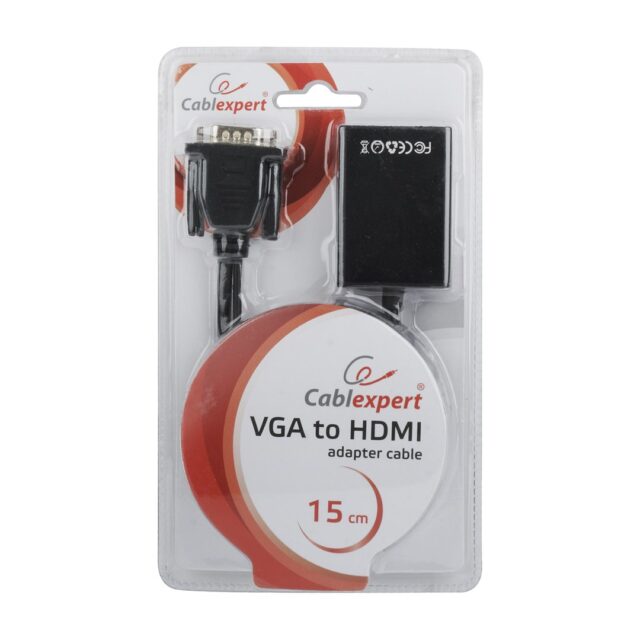 Gembird A-VGA-HDMI-01 video cable adapter 0.15 m HDMI Type A (Standard) VGA (D-Sub) Black - imagine 4