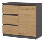 Topeshop 1D3S ANT/ART KPL chest of drawers