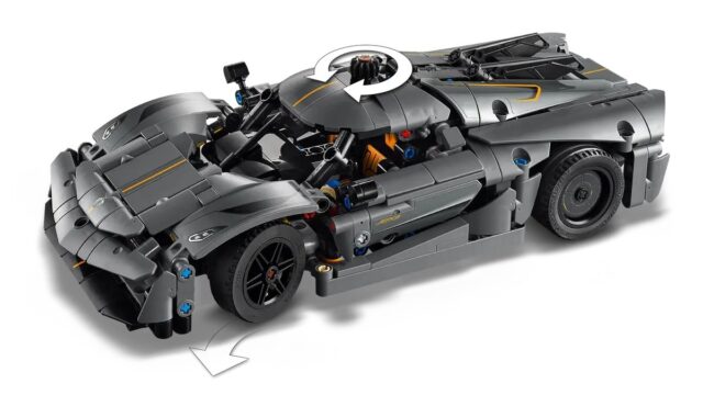 LEGO TECHNIC 42173 Koenigsegg Jesko Absolute Grey Hypercar - imagine 8