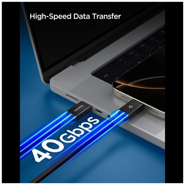 Kabel Spigen EB24015CC Essential USB-C    240W 1.5m czarny - imagine 5