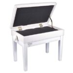 V-TONE ŁAWA 2 WH - piano bench with storage compartment and height adjustment  white - imagine 2