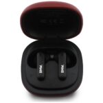 Headphones Bluetooth TWS BMW Leather      Metal Logo ENC red - imagine 3
