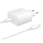 EP-TA845EWE + EP-DW767JWE Samsung 45W Cestovní nabíječka + USB-C/USB-C Datový Kabel White (OOB Bulk)