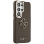 Guess PU 4G Resin Metal Logo Zadní Kryt pro Samsung Galaxy S26 Ultra Brown - imagine 4