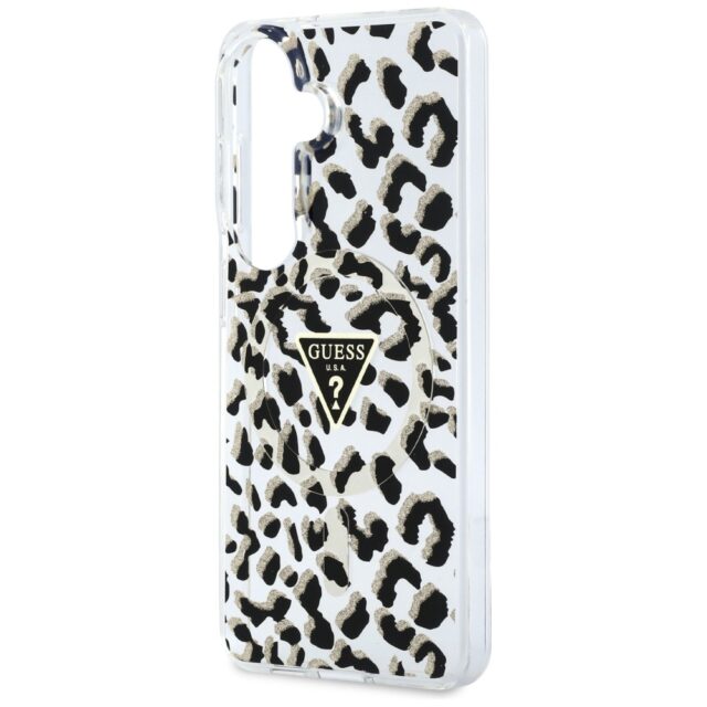 Case Guess IML Leopard Print Triangle    MagSafe for Samsung Galaxy S26 black - imagine 6