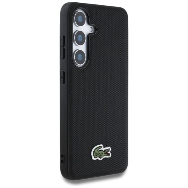 Case Lacoste Iconic Petit Pique Woven Logo MagSafe to Samsung Galaxy S25 Plus black - imagine 4