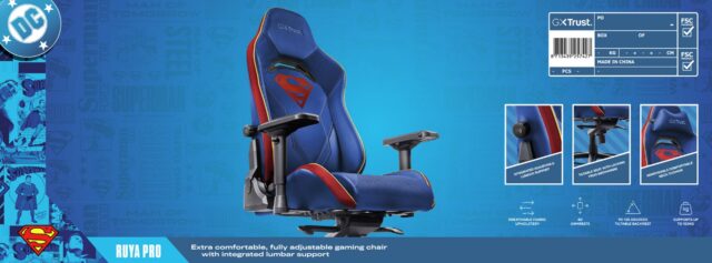 Trust GXT 721SM Ruya Pro Universal gaming chair Padded seat Blue  Red - imagine 8