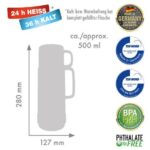 ROTPUNKT Glass thermos capacity 0.5 l  shiny amethyst (purple)