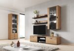 Cama display cabinet SOHO S1 lefkas oak/black - imagine 6