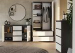 CHEST OF DRAWERS 2 DOORS 3 DRAWERS ANTHRACITE/WHITE - imagine 7