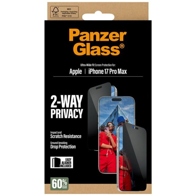 PanzerGlass Ultra-Wide Fit EasyAligner Privacy Glass for iPhone 17 Pro Max - imagine 6