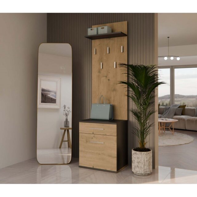 Topeshop DUO WIESZAK ANT/ART clothing hanger Anthracite  Oak - imagine 8