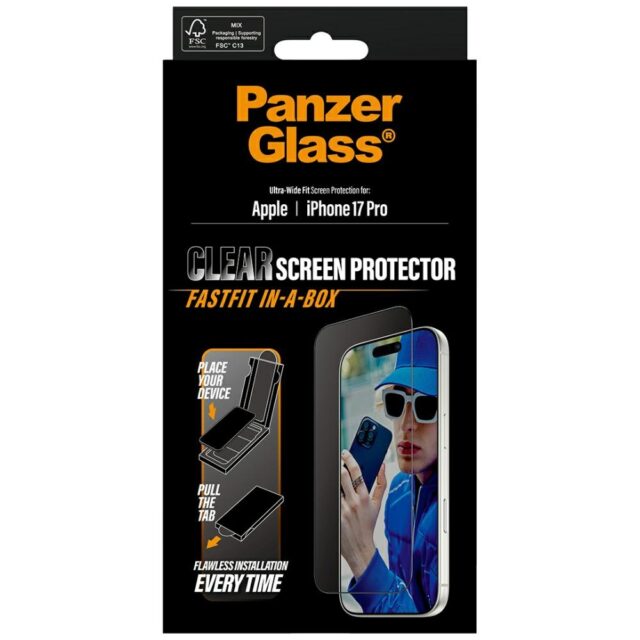 PanzerGlass Ultra-Wide Fit Fastfit Tempered Glass for iPhone 17 Pro - imagine 5