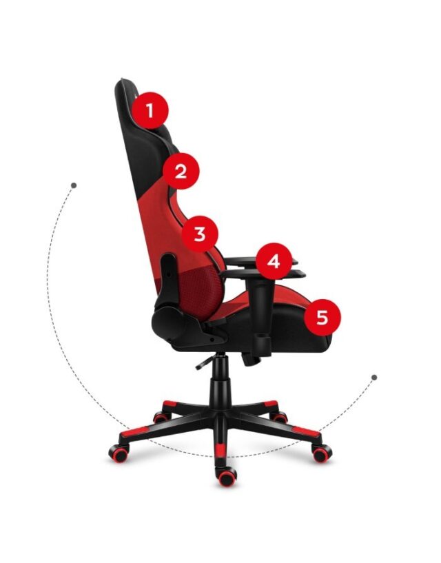 Huzaro Force 6.2 PC gaming chair Bucket (cradle) seat Black  Red - imagine 6