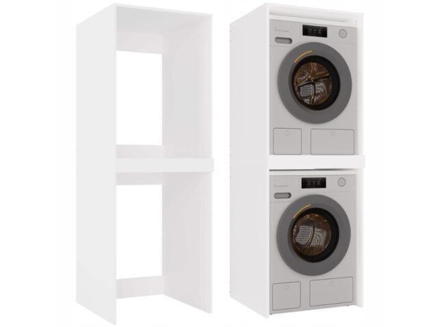 POLA TWIN WHITE WASHING MACHINE AND DRYER CABINET - imagine 5