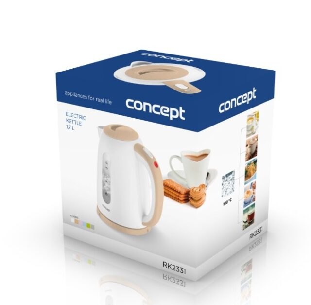 Concept RK2331 electric kettle 1.7 L 2200 W Beige  White - imagine 8