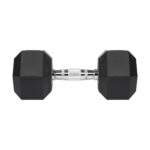 REBEL ACTIVE Rubber-coated cast iron dumbbells 2x15 kg - imagine 4
