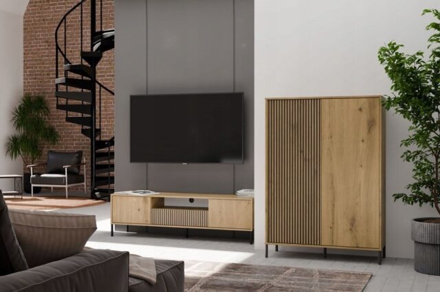 RTV KAMARO 160 SLIM/GŁ ARTISAN OAK - imagine 5