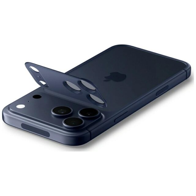 Ochrona na obiektyw aparatu Spigen        Glas.Tr Camera EZ FIT Optik Pro XL do Apple iPhone 17 Pro niebieski - imagine 4