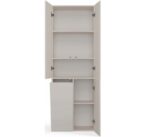 BATHROOM CABINET NEL DD 1K BASKET CASMERE COLOUR LONG DOORS - imagine 2