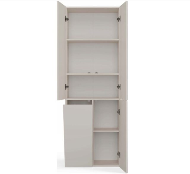 BATHROOM CABINET NEL DD 1K BASKET CASMERE COLOUR LONG DOORS - imagine 2