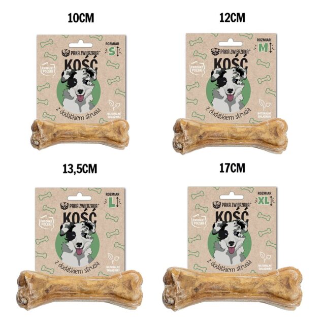 PAKA ZWIERZAKA Bone with added ostrich S 10 cm - dog treat - 35g - imagine 2