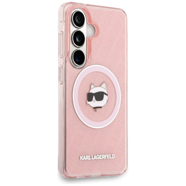Case Karl Lagerfeld IML Repeated         Choupette MagSafe for Samsung Galaxy S26 pink - imagine 4