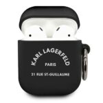 Karl Lagerfeld Rue St Guillaume Silikonové Pouzdro pro Airpods 1/2 Black