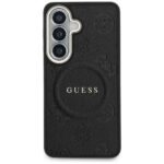 Case Guess Saffiano Peony Embossed Ring  MagSafe for Samsung Galaxy S26 black - imagine 3