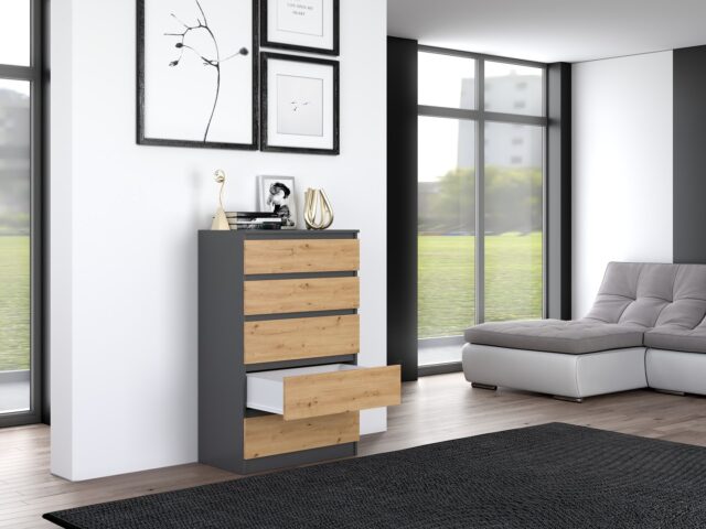 Topeshop M5 ANTRACYT/ARTISAN chest of drawers - imagine 2
