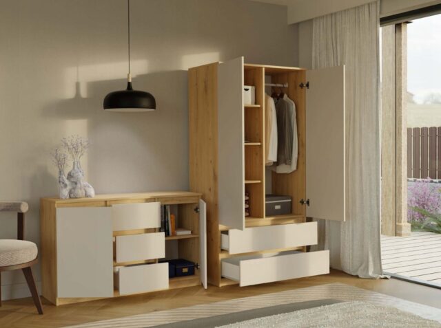 MALWA SS-90 wardrobe Artisan oak/cashmere - imagine 5