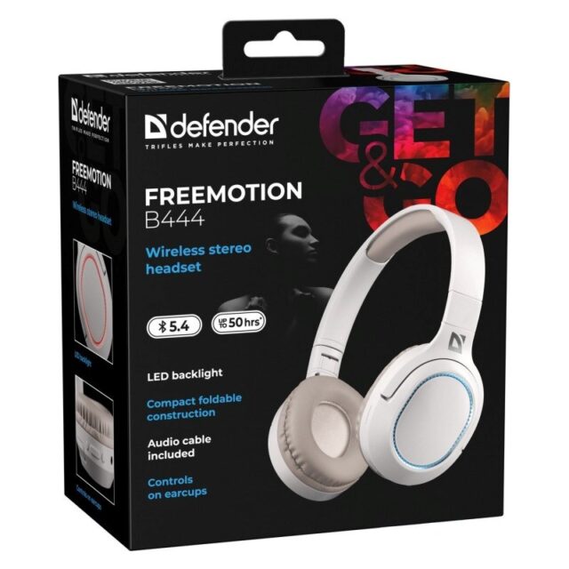 HEADPHONES DEFENDER BLUETOOTH FREEMOTION B444 BEIGE - imagine 10