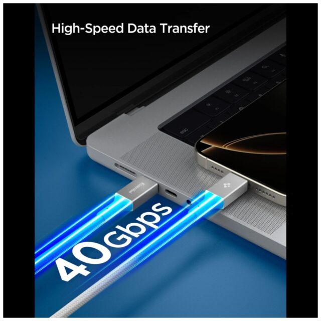 Kabel Spigen EB24015CC Essential USB-C    240W 1.5m biały - imagine 5