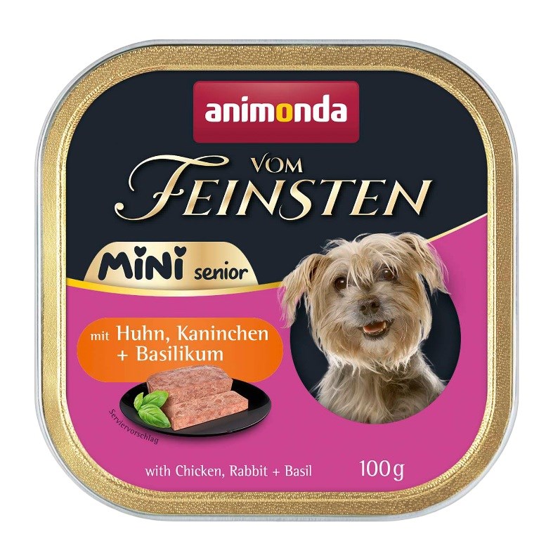 cps-ec91eb9cb3625641c026a61e1159c782-2026-03-28-05-46-53 ANIMONDA Vom Feinsten Mini Senior with Chicken rabbit + basil 100g - imagine 1